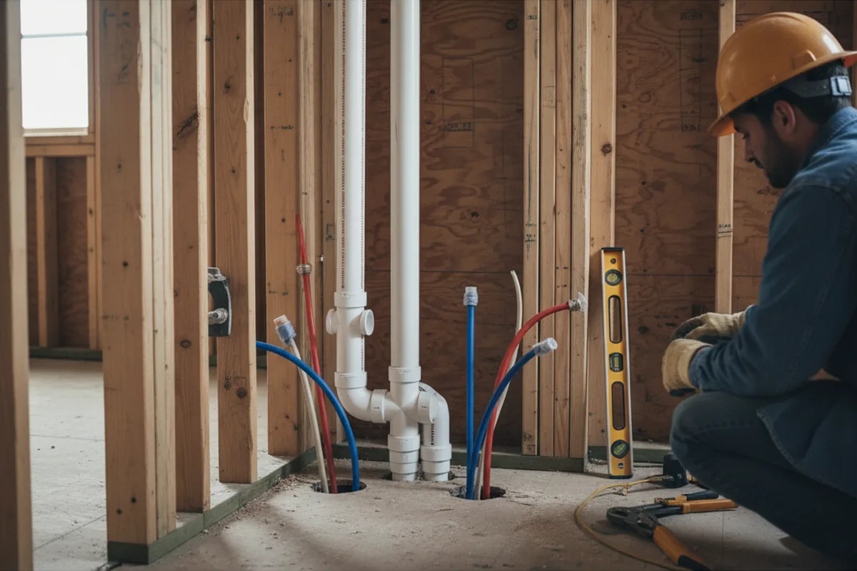 Drain and supply rough-in during Drain Cleaning in Colliersville