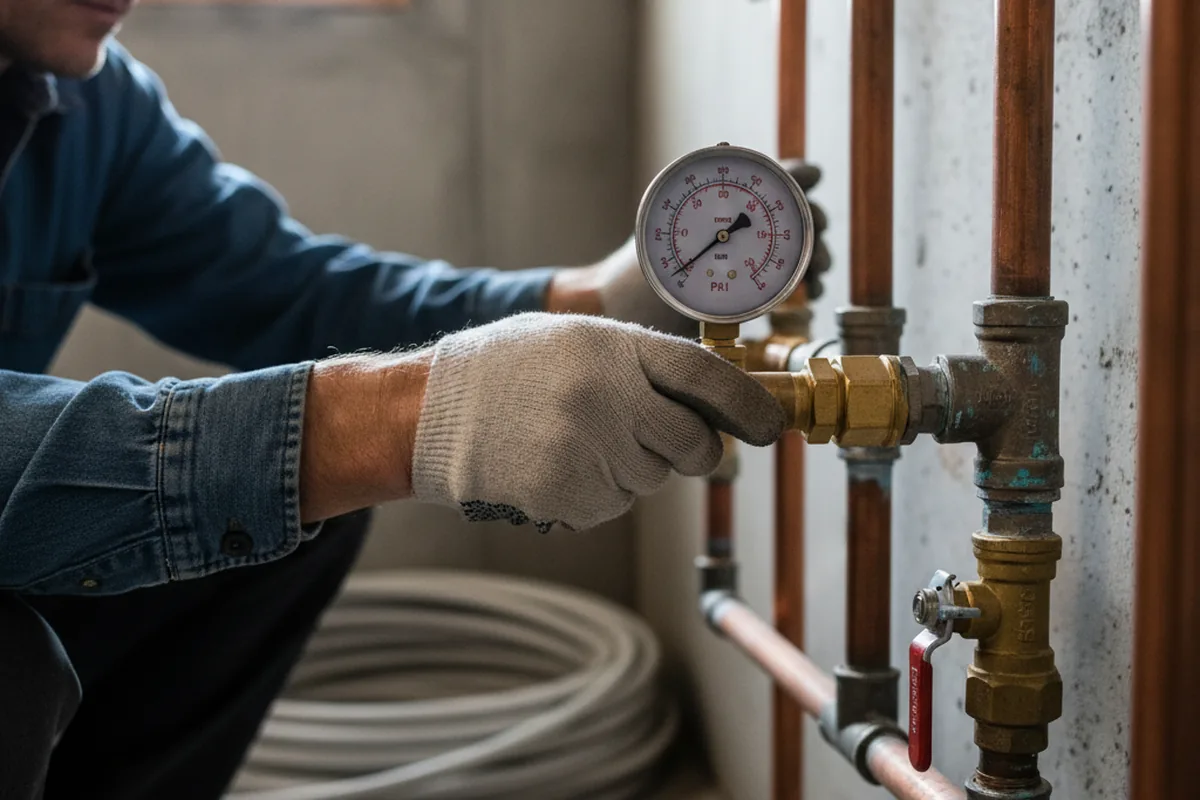 Pressure testing a repaired line during Water Line Repair in Colliersville